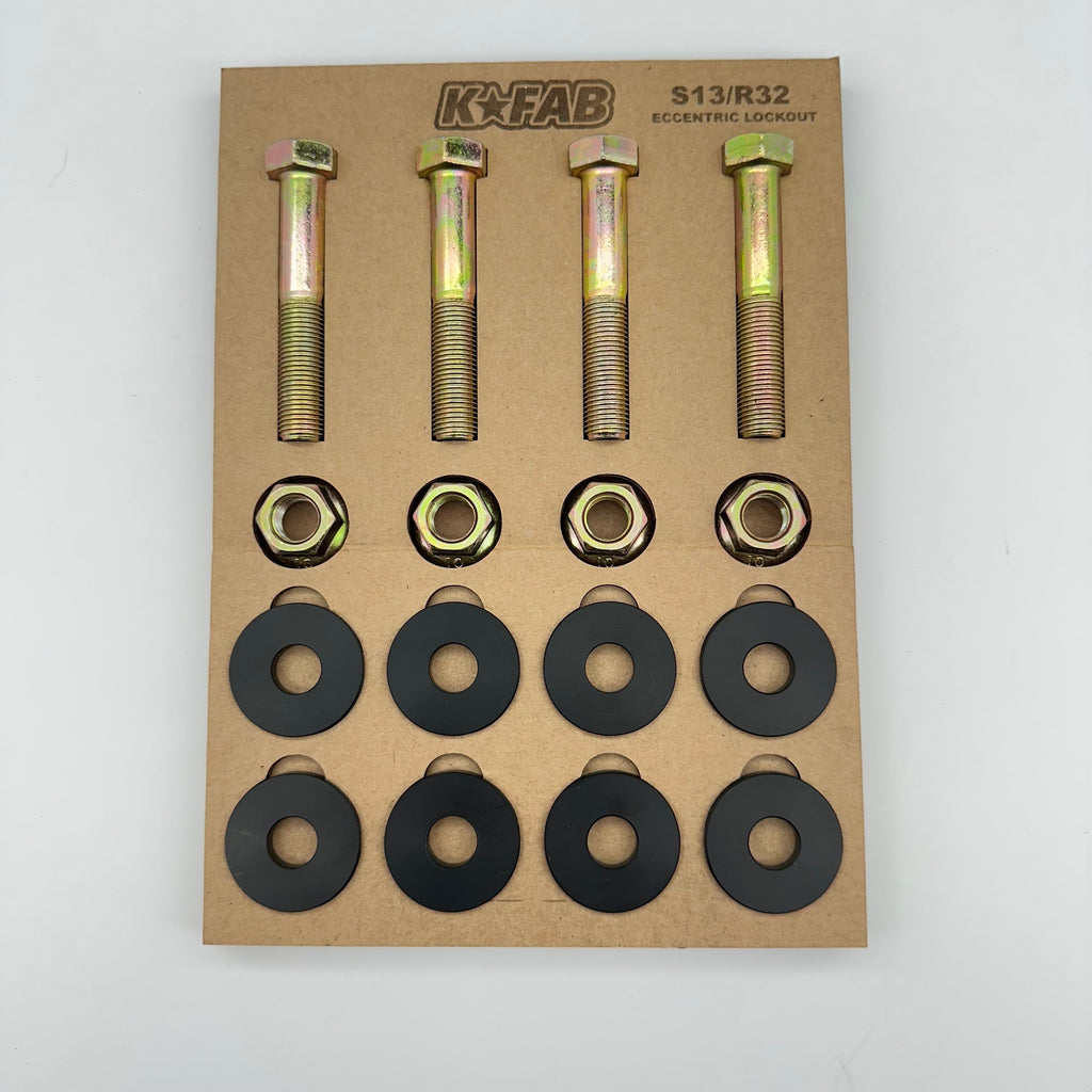 K Fab Eccentric Lockout Kit for Nissan 240sx S13, Skyline R32, 180sx